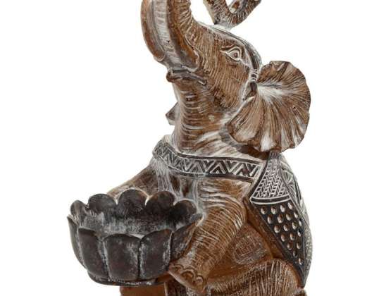Holzeffekt Elefant Teelichthalter