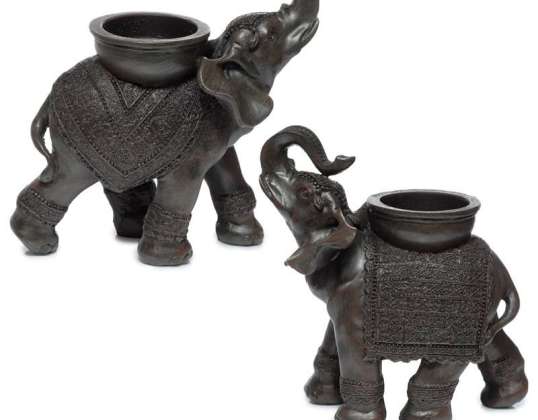 Peace of the East Holzeffekt Elefant Teelichthalter