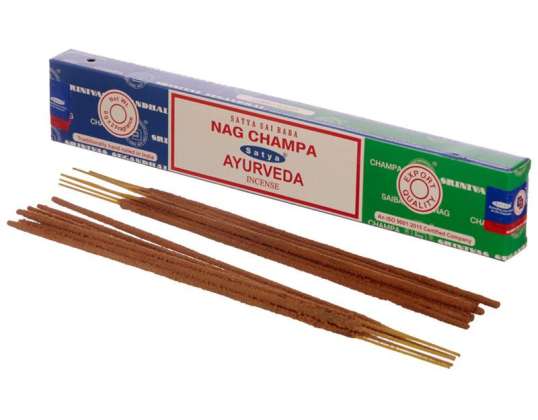 01305 Vonné tyčinky Satya Nag Champa & Ayurveda v balení