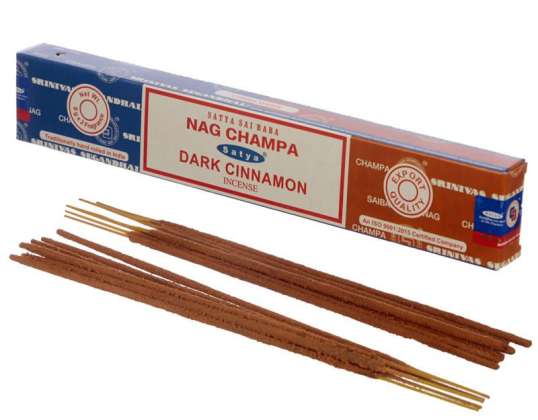 01310 Satya Nag Champa & Dark Cinnamon Kadidlo Tyčinky v balení