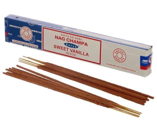 01337 Satya Nag Champa & Sweet Vanilla Incense Sticks per package