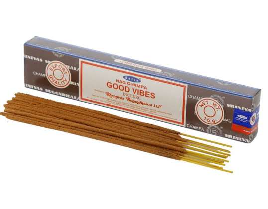 01355 Satya Good Vibes Nag Champa Incense Sticks per package