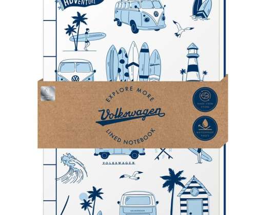 Volkswagen VW T1 Bulli Explore stone paper A5 lined notebook