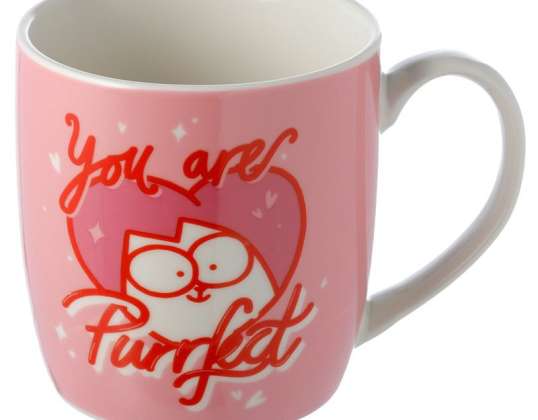Simon&apos;s Cat Valentýn růžový porcelánový hrnek