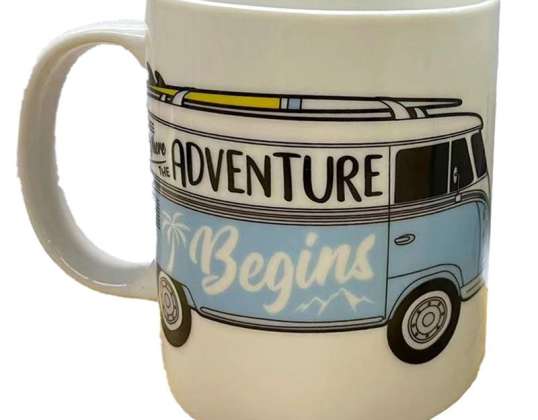 Volkswagen VW Bulli T1 Camper Bus Surf Začíná porcelánový hrnek