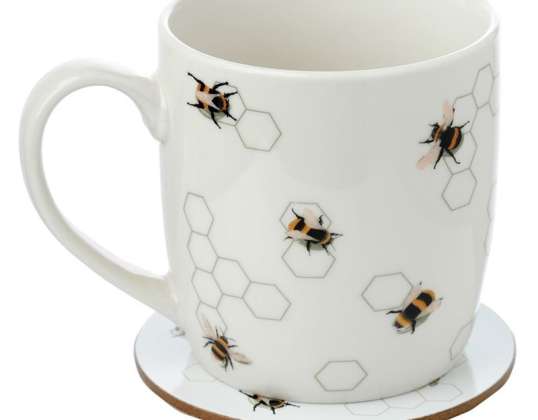 Nectar Meadows Bee Mug & Coaster Set