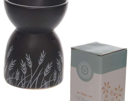 Keramická vonná lampa Grass Design černá