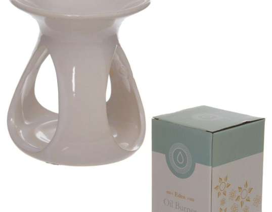 Lampe de parfum en céramique White Teardrop pour huile et cire parfumée