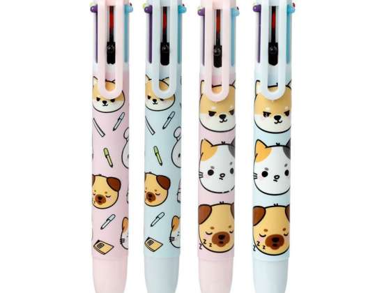 Adoramalovy domácí mazlíčky vícebarevné kuličkové pero 6 barev na kus