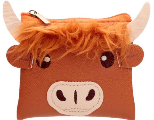 Highland Coo kráva Pom Pom PVC peněženka za kus