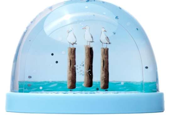 Seagull and buoy Medium glitter snow globe