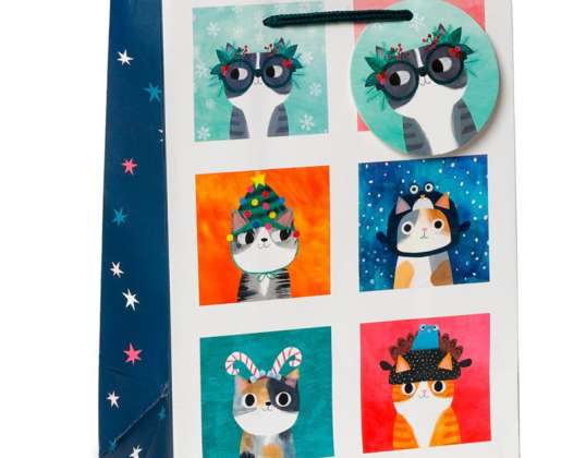 Christmas Angie Rozelaar Planet Cat Gift Bag M per piece