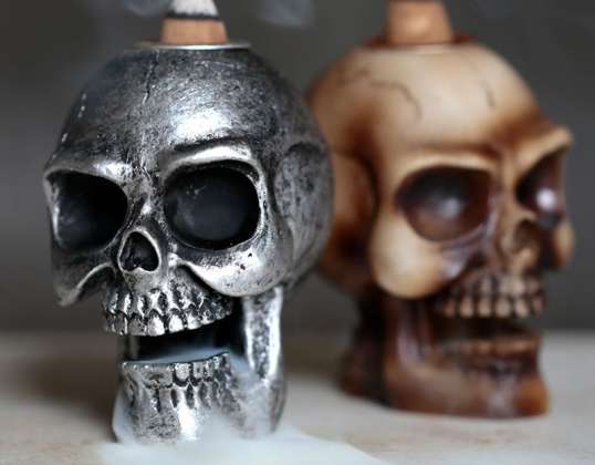 Small skull reflux incense burner