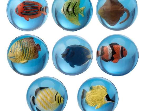 3D tropiske fisk flummiball pr. stk