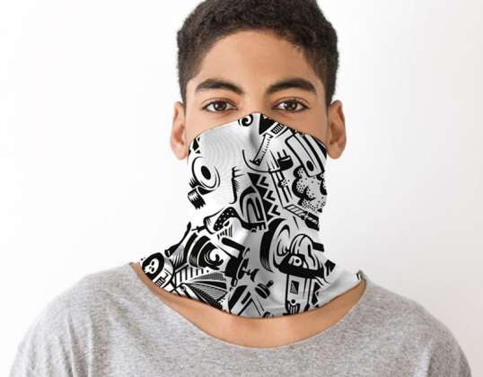 Чорно-біле графіті Теплий шарф для шиї