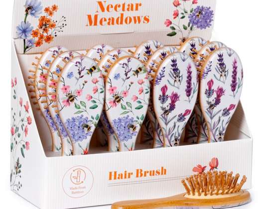 Nectar Meadows Flower Bee Hairbrush made of 100 bamboo per piece