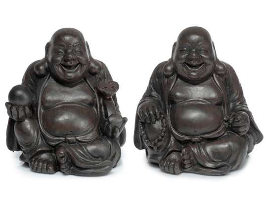 Fred i øst Wood Effect Kinesisk Laughing Buddha per stykke