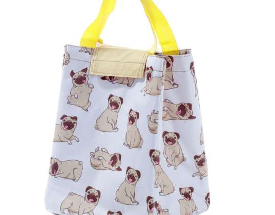 Σφουγγαρίστρες Pug Dog Cooler Bag Lunch Bag με πτερύγιο