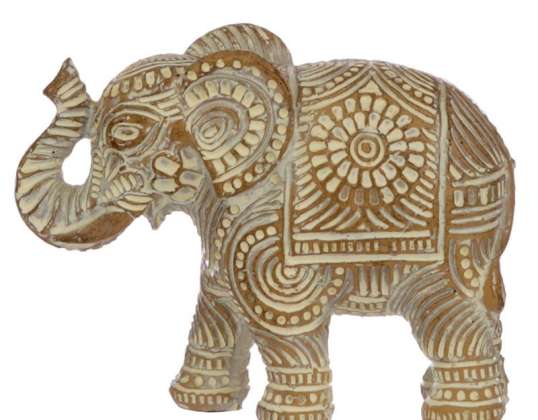 Belagt hvid og guld lille thailandsk elefant figur