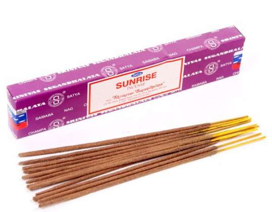 Satya Sunrise Nag Champa 12 incense sticks per package