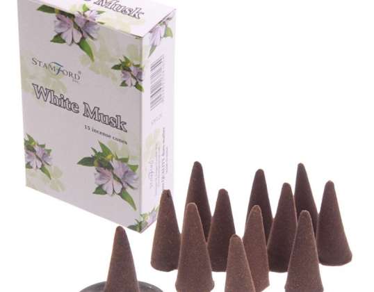 Stamford Incense Cone White Musk 37165 per package