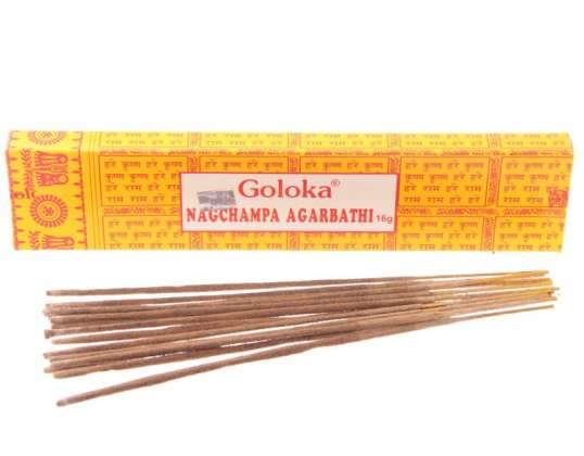Goloka Nag Champa Agarbathi 16g per förpackning