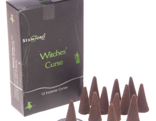 Stamford Black Incense Cone Witch's Curse 37179 per package