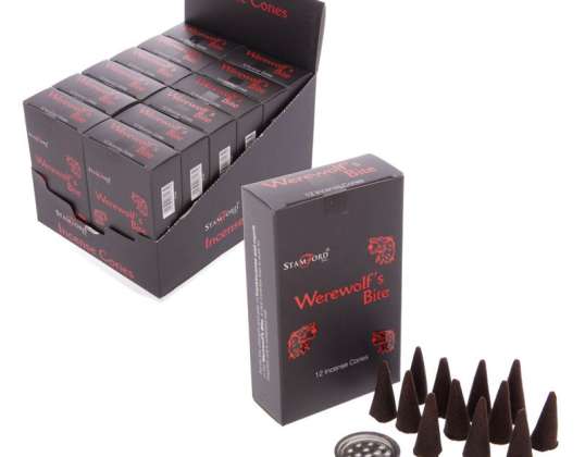 37183 Stamford Black Incense Cone Bite of the Werewolf per package