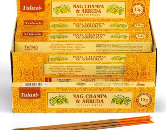37291 Tulasi Arruda Nag Champa bâtonnets d’encens par paquet