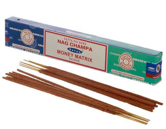 01324 Satya Nag Champa & Money Matrix Incenso Sticks por pacote