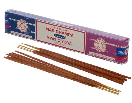 01325 Satya Nag Champa & Mystical Yoga Incense Sticks por pacote