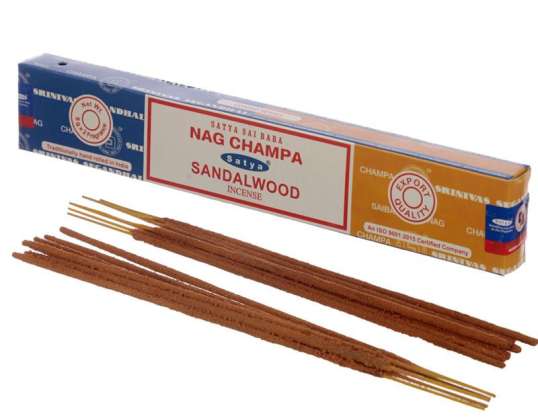 01331 Satya Nag Champa &; Σανδαλόξυλο θυμίαμα Sticks ανά συσκευασία
