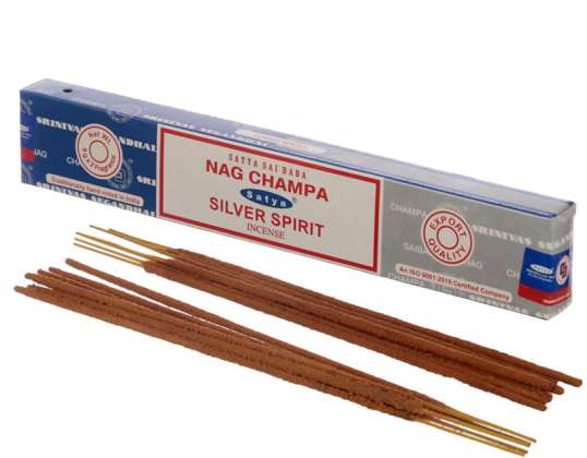 01334 Satya Nag Champa & Silver Spirit Incenso Sticks per confezione