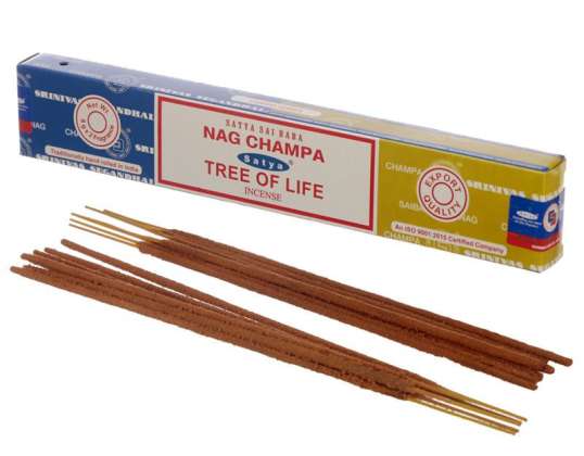 01338 Satya Nag Champa & Tree of Life Incense Sticks per package