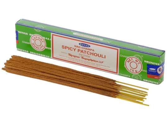 01364 Satya Spicy Patchouli Nag Champa Incenso Sticks per confezione
