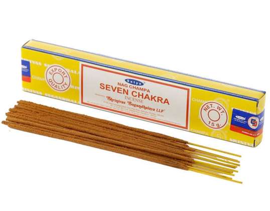 01412 Satya VFM Seven Chakra Nag Champa Incense Sticks per confezione