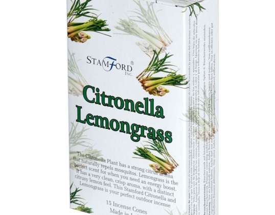 37198 Stamford Incense Cone Citronella & Lemongrass per package