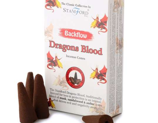 37424 Stamford Backflow Reflux Incense Cone Dragon's Blood per confezione