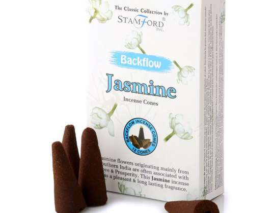 37426 Stamford Backflow Reflux Incense Cone Jasmine per package