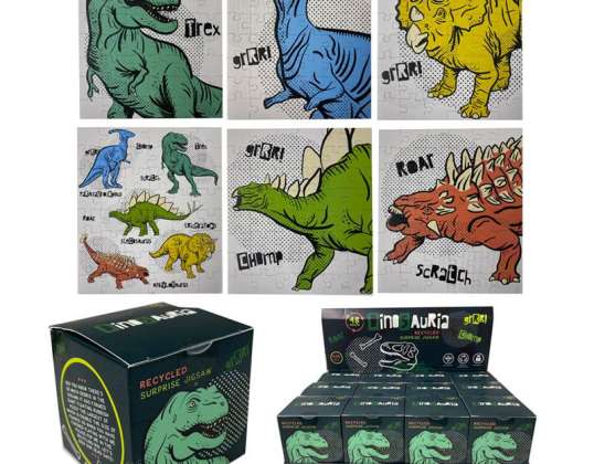 Dinosauria Jr Surprise Dinosaur 48 piese puzzle reciclat pentru copii per piesă