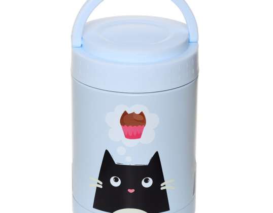 Mačja fina mačka termo kozarec za hrano / lonec za prigrizke 500ml
