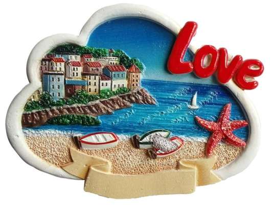 On the Coast 3D Souvenir Magnet Cloud-Shaped Love Per Piece