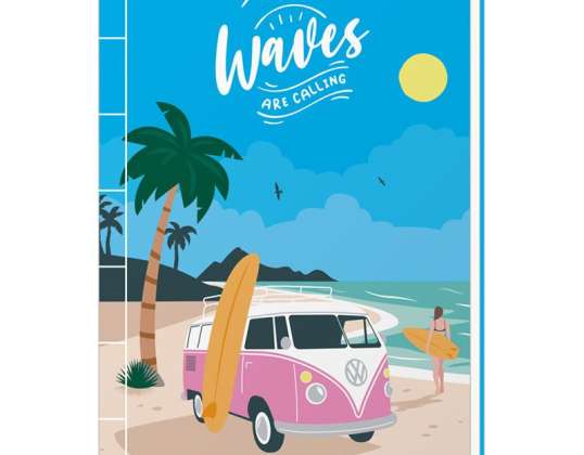 Waves Volkswagen VW T1 Bulli Stone Paper A5 Lined Notebook