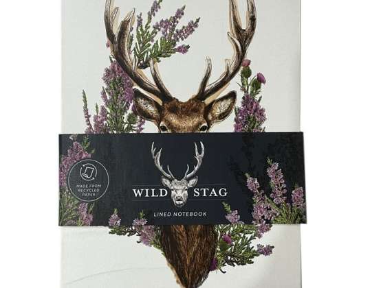 Wild Stag Platzhirsch lined A5 notebook made of recycled paper