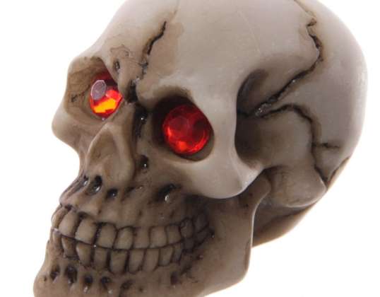 Okropna czaszka Czerwone oczy kamienia szlachetnego na sztukę
