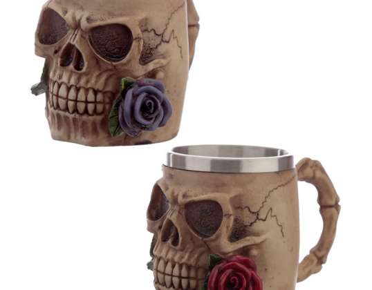 Skull and Roses dekorativer Krug