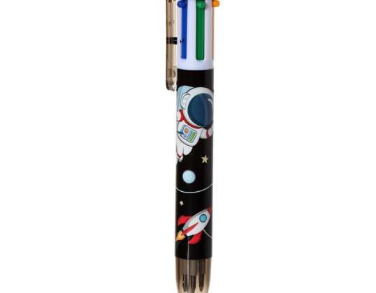 Hello Space Space daudzkrāsaina lodīšu pildspalva 6 krāsas gabalā