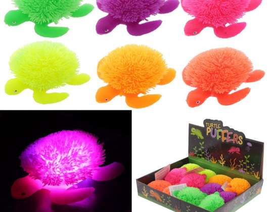 Suglamžykite spalvingą vėžlio LED žaislą vienam gabalui