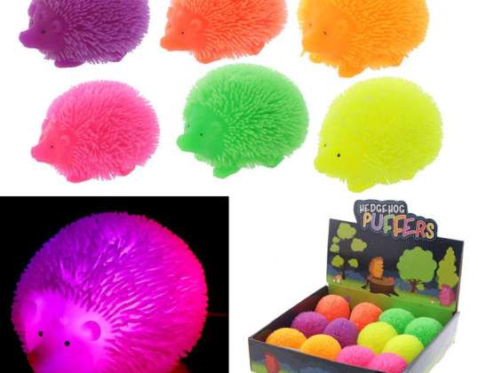 Kreukel kleurrijke egel LED speelgoed per stuk