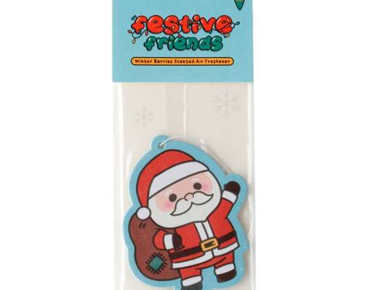 Christmas Festive Friends Santa Claus Car Air Freshener Winter Berry Per Piece